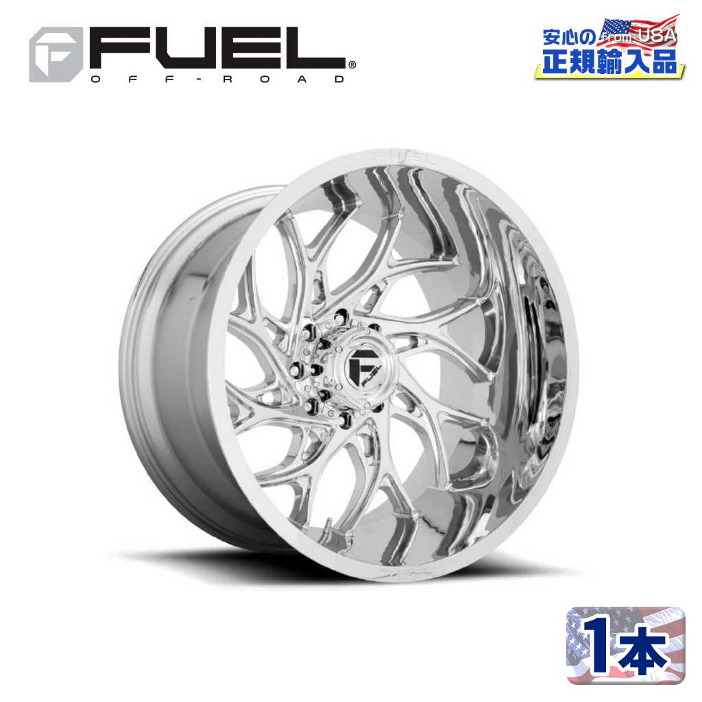 【FUEL OFFROAD (フューエルオフロード) 正規代理店】22インチアルミホイール 1本D740 RUNNER22&times;8.25 8H165.1 +105 CB121.5クローム 汎用/D74022828D｜DOLONCO（ドロンコ）