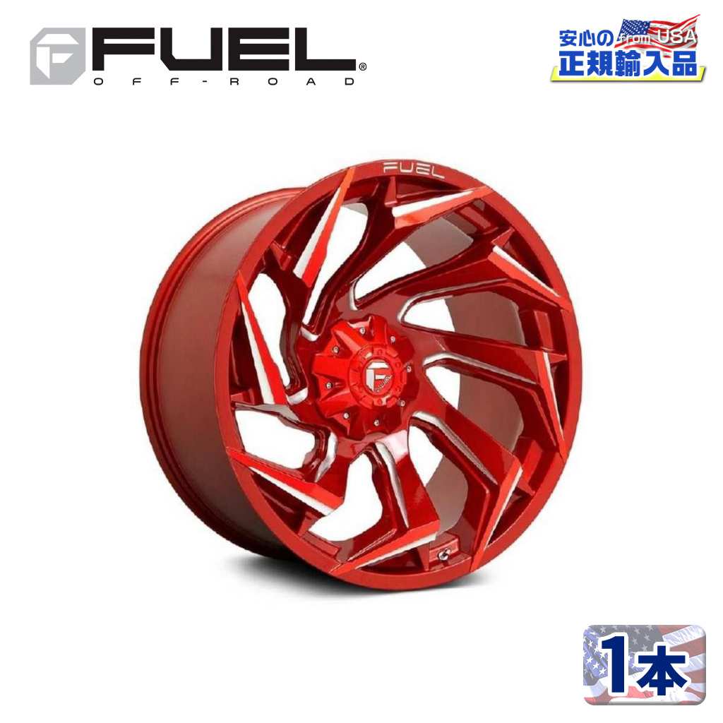 【FUEL OFFROAD（フューエルオフロード）正規輸入総代理店】 24インチアルミホイール 1本 汎用 D754 REACTION リアクション キャンディーレッドミルド 24×12 8H 165.1 -44 CB125.2