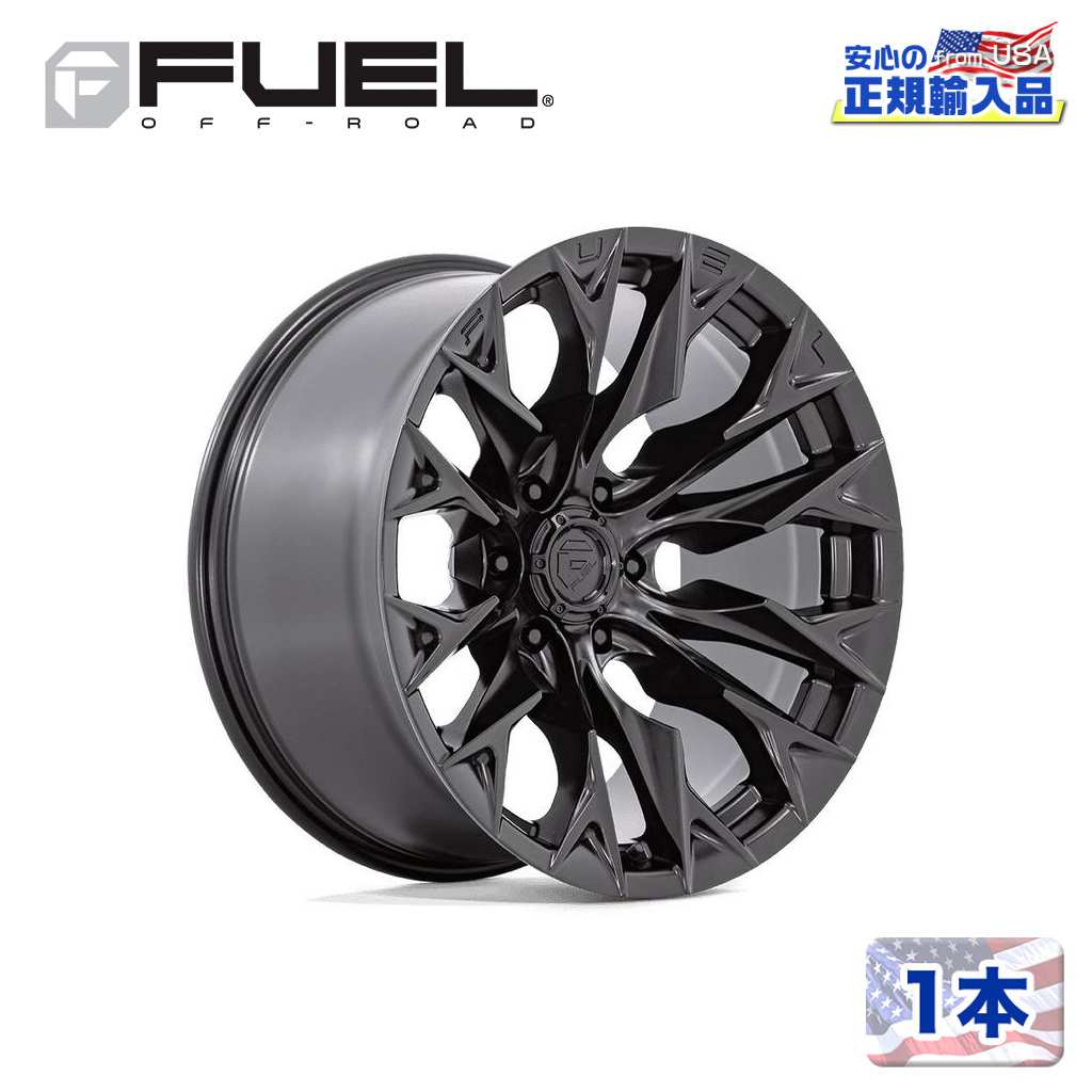 【FUEL OFFROAD (フューエルオフロード) 正規代理店】 24インチアルミホイール 1本 D804 FLAME 5(フレーム ファイブ) 24×12 5H127 -44 CB71.5 ブラックアウト 汎用/D80424207547