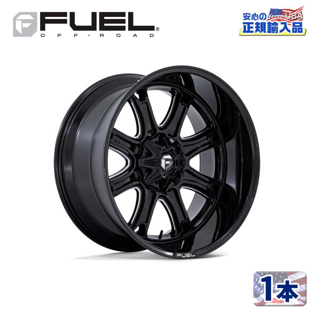 【FUEL OFFROAD(フューエルオフロード)正規代理店】 22インチアルミホイール 1本 DARKSTAR FC853BE 22×9 5H 139.7/150 +1 CB110.1 グロスブラックミルド 汎用
