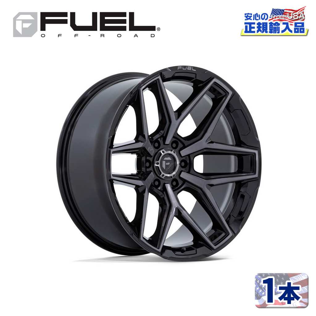 【FUEL OFFROAD (フューエルオフロード) 正規代理店】20インチアルミホイール 1本FC854BT FLUX フラックス GLOSS BLACK BRUSHED WITH GRAY TINT20×10J 6H 135 -18 CB87.1|DOLONCO(ドロンコ)