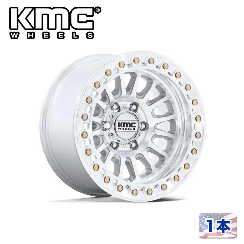 【KMC 正規品】 17インチ アルミホイール 1本 KM239 IMPACT BEADLOCK 17×9 5H 127 -12 CB71.5 MACHINED(マシーンド) 汎用/KM239DX17905012N