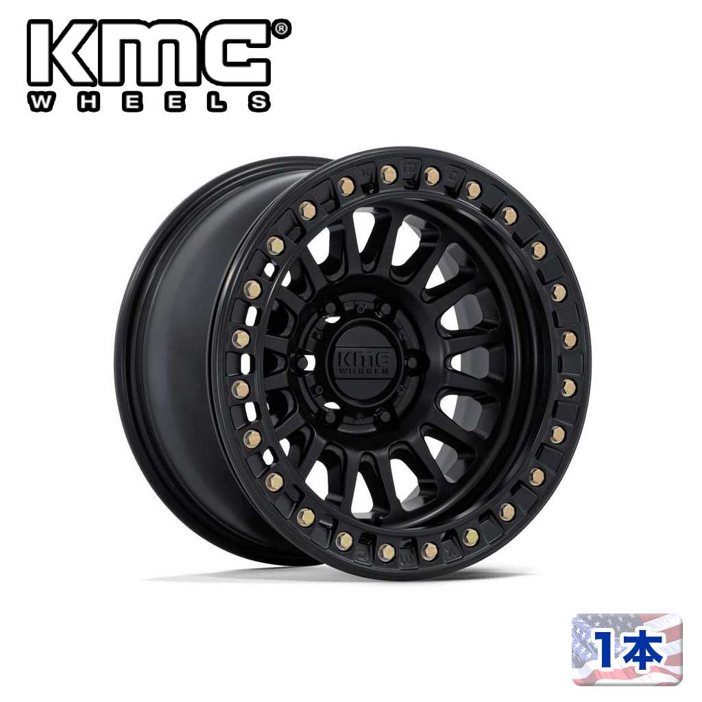【KMC 正規品】17インチ アルミホイール 1本KM239 IMPACT BEADLOCK 17×9 6H 139.7 1 CB108MATTE BLACK(マットブラック)汎用/KM239MX17906001|DOLONCO(ドロンコ)