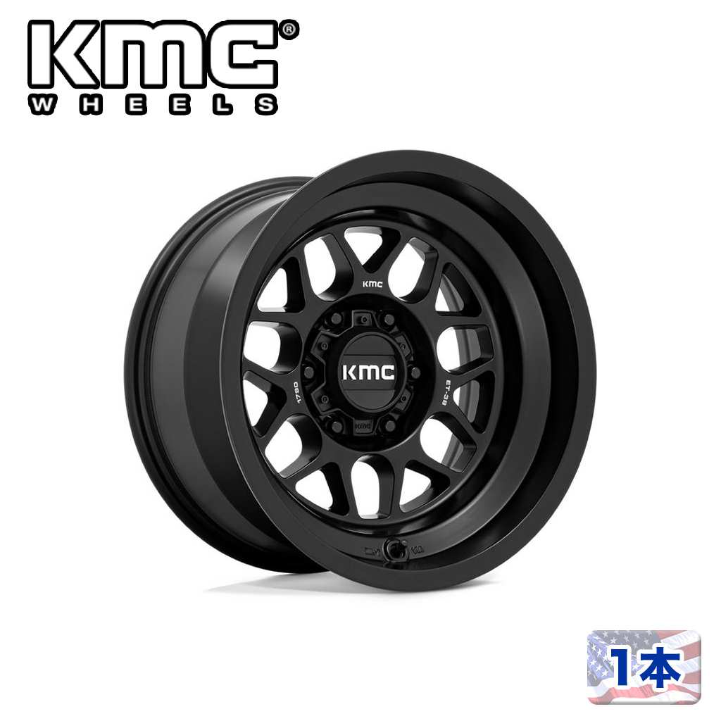 【KMC（ケーエムシー）日本販売代理店】 18インチアルミホイール 1本 汎用 KM725 TERRA SATIN BLACK 18×8.5J 6H 139.7 -10 CB106.1