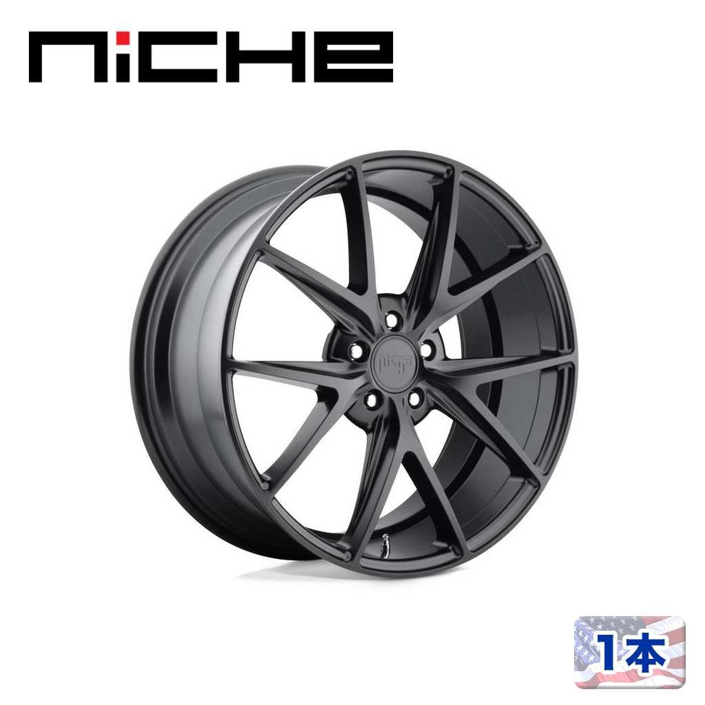 【NICHE 正規品】 22インチ アルミホイール 1本 M117 MISANO 22×9 5H 112 +38 CB66.56 MATTE BLACK(マットブラック) 汎用/M1172290F8+38
