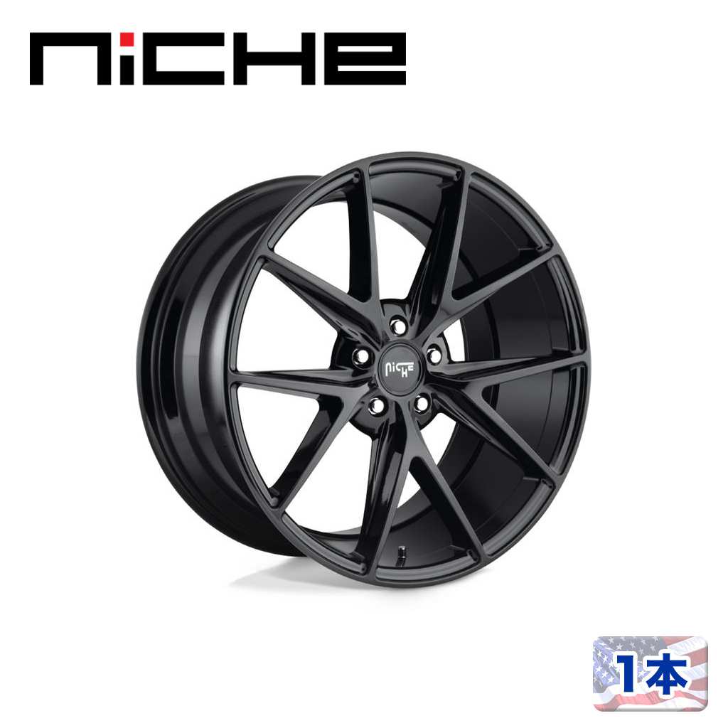 【NICHE（ニッチェ）日本総代理店】 20インチアルミホイール 1本 汎用 M119 MISANO グロスブラック 20×10J 5H 120 +40 CB72.56