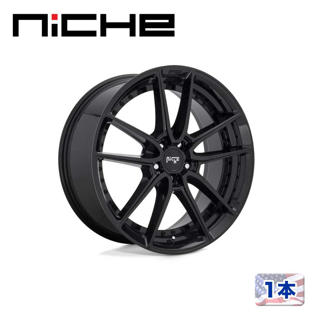 【NICHE（ニッチェ）日本総代理店】 18インチアルミホイール 1本 汎用 M223 DFS グロスブラック 18×8J 5H 108 +40 CB72.56