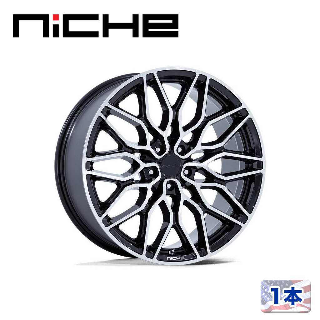 【NICHE 正規品】22インチ アルミホイール 1本NC277 CALABRIA 5 22×10.5 5H 115 +18 CB72.56GLOSS BLACK MACHINED(グロスブラックマシーンド)汎用/NC277BD22051518|DOLONCO(ドロンコ)
