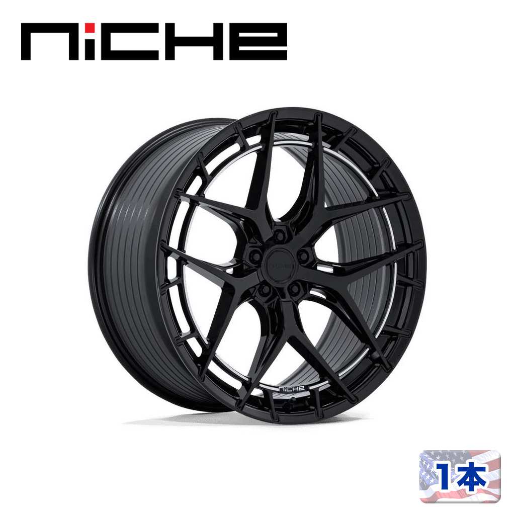 【NICHE 正規品】 20インチ アルミホイール 1本 NC286 RIVIERA 20×9.5 5H 114.3 +35 CB72.56 GLOSS BLACK(グロスブラック) 汎用/NC286BX20951235
