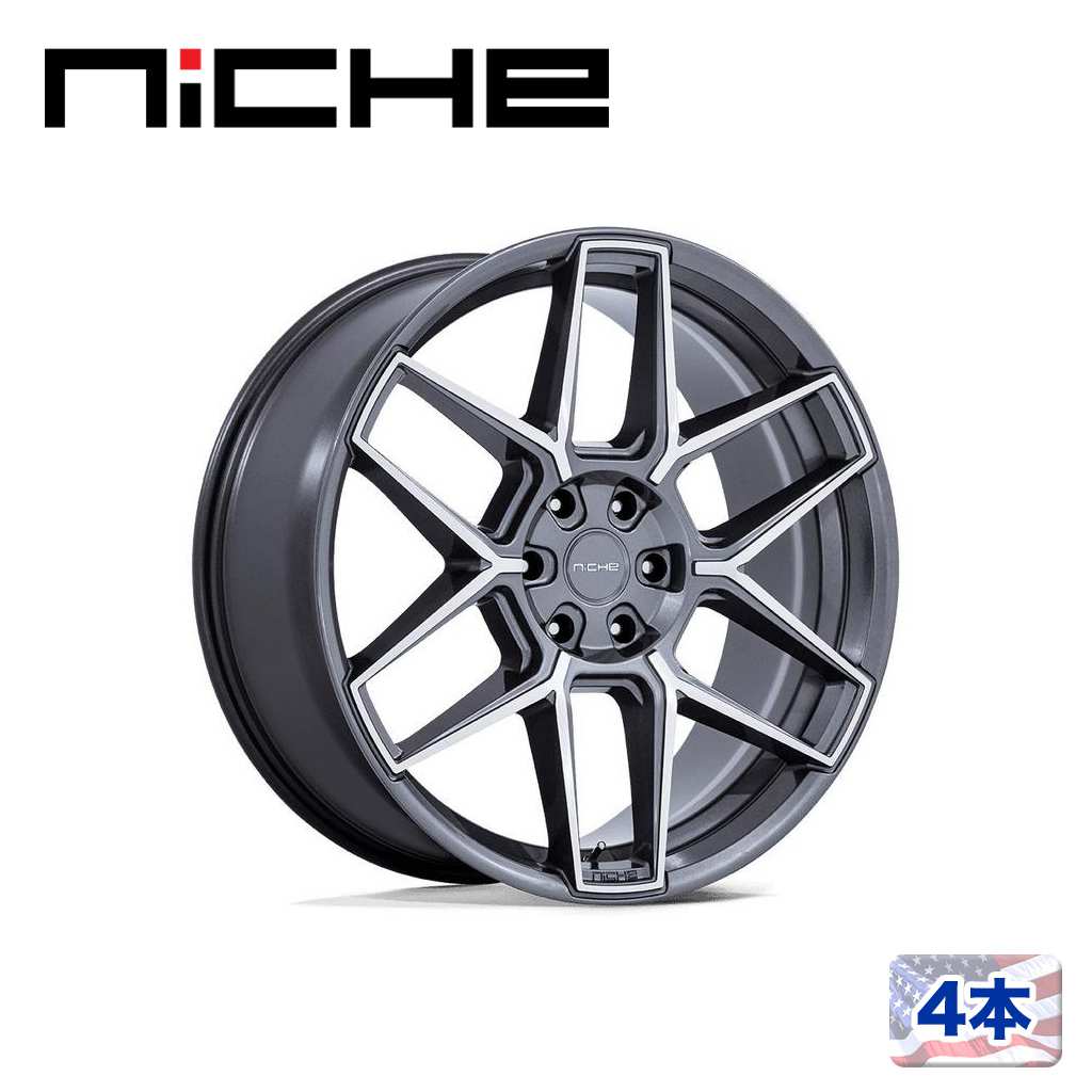 【NICHE 正規品】22インチ アルミホイール 4本NC281 RISE 22&times;9.5 5H 112 +20 CB66.56ANTHRACITE W/ MACHINED FACE(アンスラサイト/マシンドフェイス)汎用/NC281AD22955720｜DOLONCO（ドロンコ） 194,000円