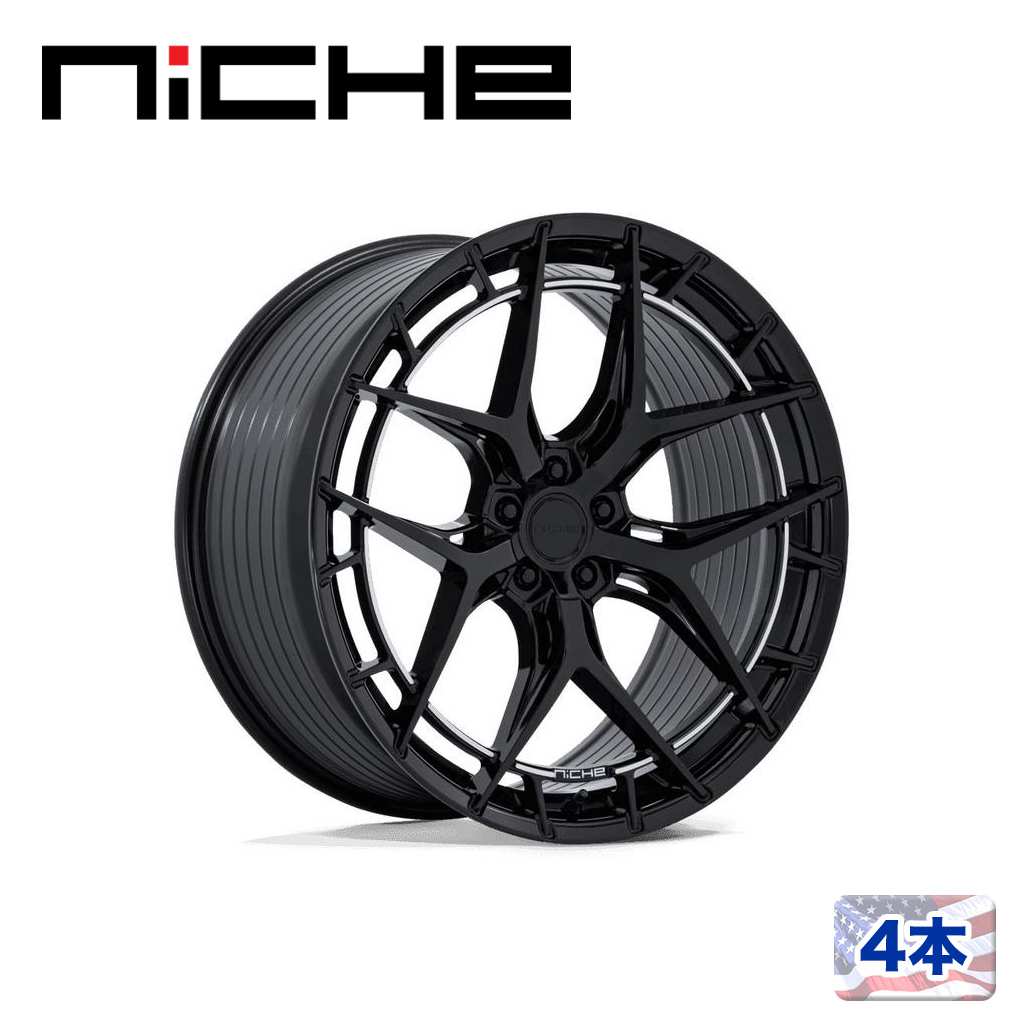 【NICHE 正規品】20インチ アルミホイール 4本NC286 RIVIERA 20×9.5 5H 115 +15 CB72.56GLOSS BLACK(グロスブラック)汎用/NC286BX20951515|DOLONCO(ドロンコ)