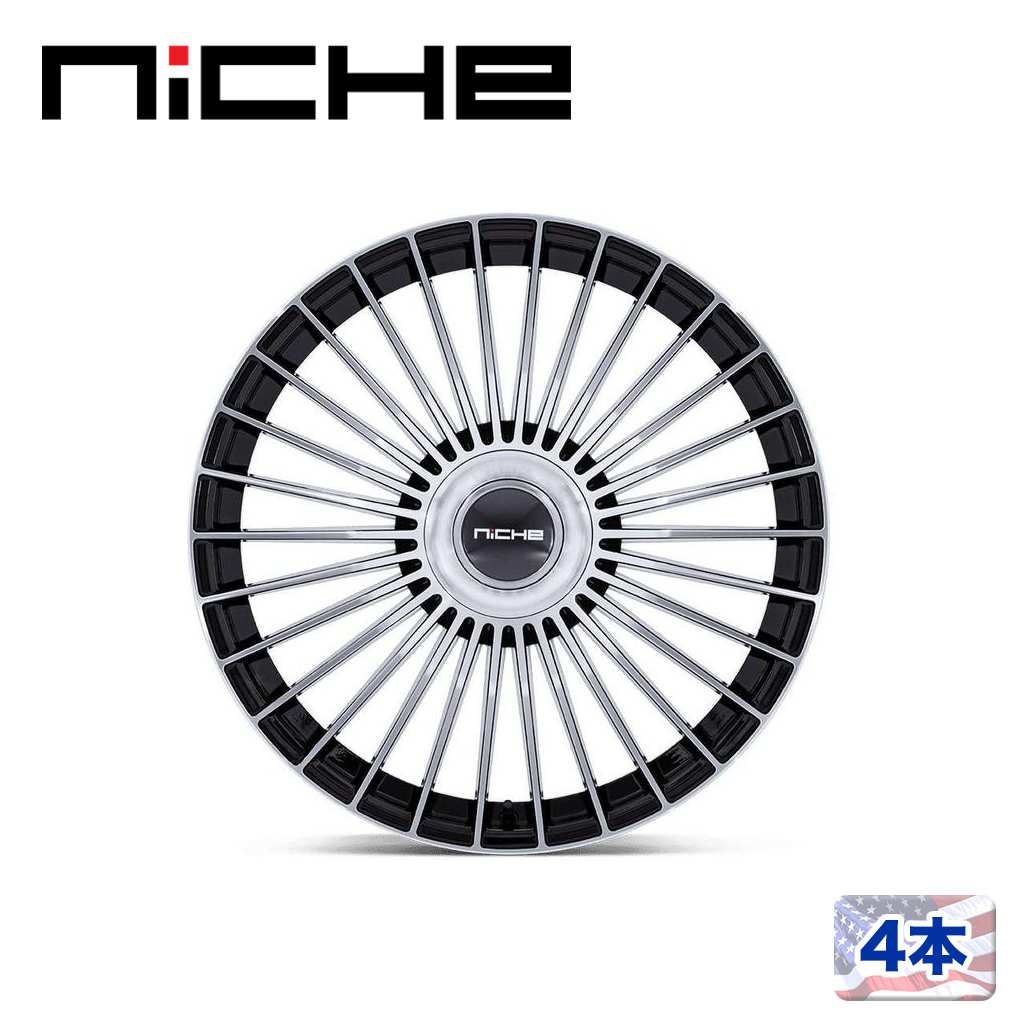 【NICHE 正規品】22インチ アルミホイール 4本NC282 SERENE 22&times;9 5H 114.3 +38 CB72.56GLOSS BLACK W/ MACHINED FACE(グロスブラック/マシーンドフェイス)汎用/NC282BD22900138｜DOLONCO（ドロンコ）