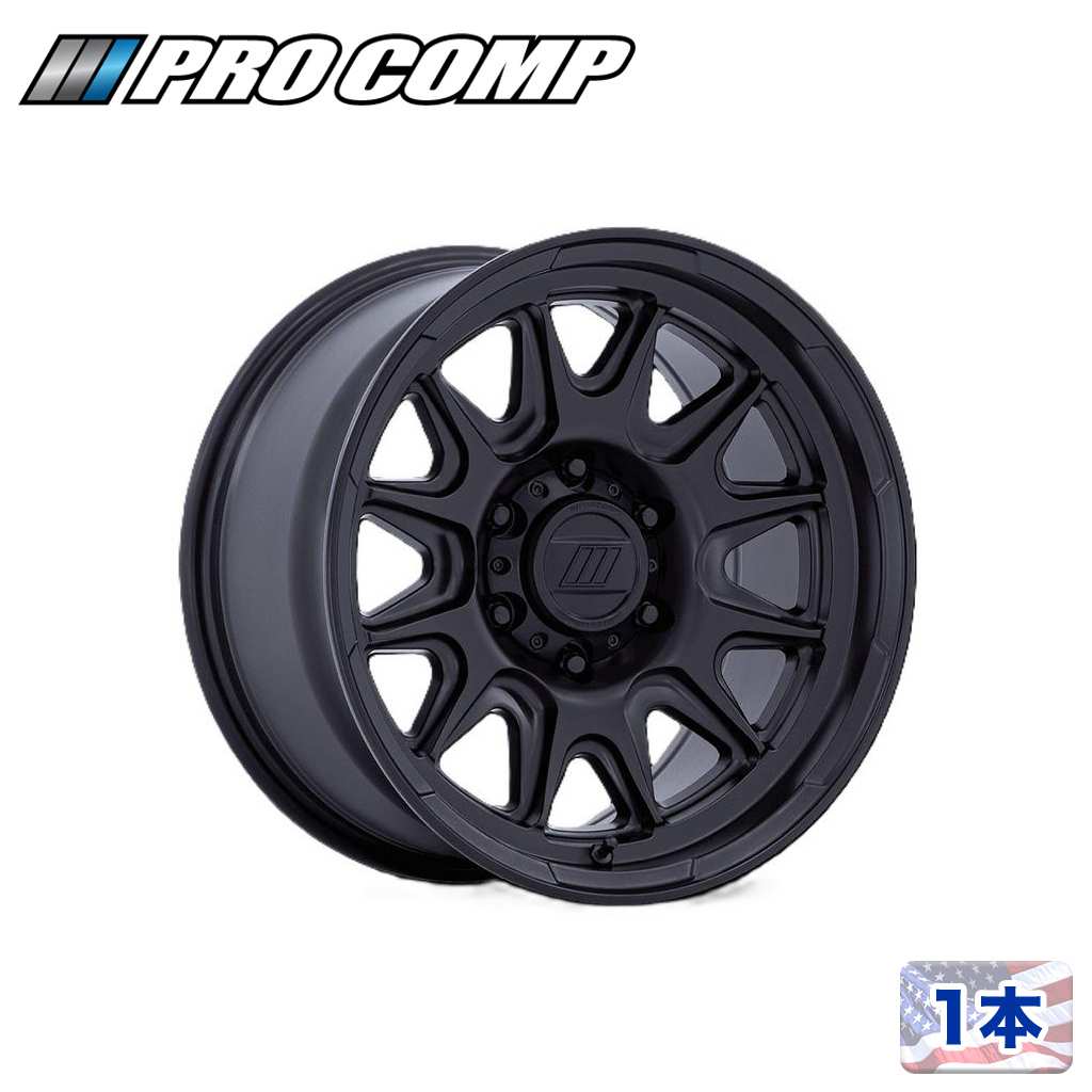 【PRO COMP 正規品】17インチアルミホイール 1本PA200 PULSE マットブラック17×8J 5H 127 +20 CB71.5Jeep ジープ JK/JLラングラー・JTグラディエーター|DOLONCO(ドロンコ)