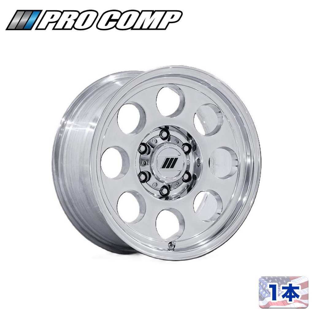 【PRO COMP 正規品】18インチアルミホイール 1本 PA201 HERITAGE18×8.5J 8H 180 +6 CB124.2ポリッシュ 汎用|DOLONCO(ドロンコ)