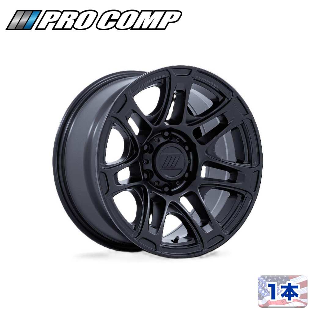 【PRO COMP 正規品】17インチアルミホイール 1本PA204 ROUGHNECK マットブラック17&times;8J 6H 139.7 +35 CB106.1ランクル250・300/タンドラ 2022年～｜DOLONCO（ドロンコ）