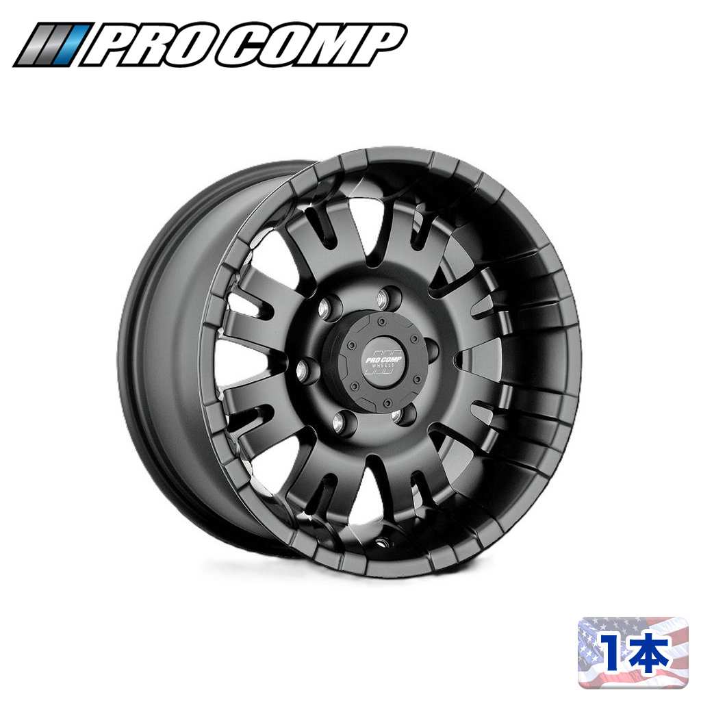 【PRO COMP 正規品】18インチアルミホイール 1本 PA01 RAVEN18×9.5J 8H 165.1 -19 CB125.1サテンブラック 汎用|DOLONCO(ドロンコ)