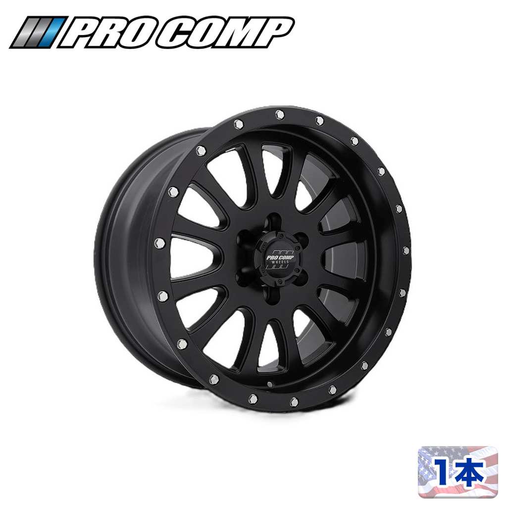 【PRO COMP 正規品】 17インチアルミホイール 1本 PA44 SYNDROME サテンブラック 17×9J 5H 127 -6 CB81.2 Jeep ジープ JK/JLラングラー・JTグラディエーター