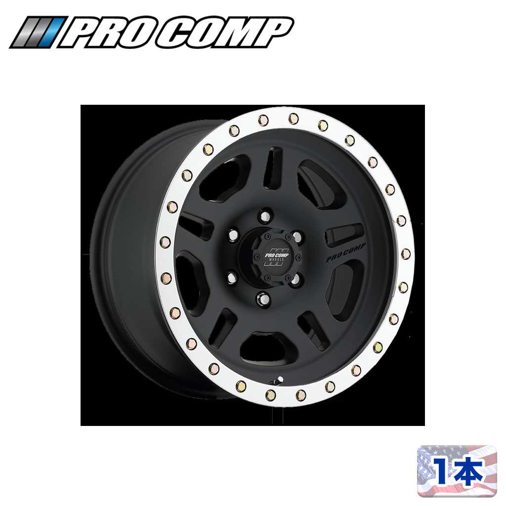 【PRO COMP 正規品】16インチアルミホイール 1本 PA29 LA PAZ16&times;8J 6H 139.7 &plusmn;0 CB106.1サテンブラックマシンド 汎用｜DOLONCO（ドロンコ）