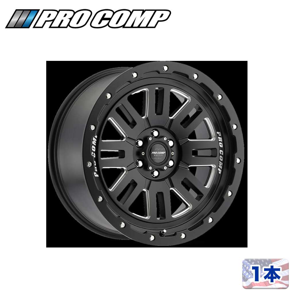 【PRO COMP 正規品】 18インチアルミホイール 1本 PA61 COGNOS 18×9J 6H 135 ±0 CB87.1 サテンブラックミルド 汎用