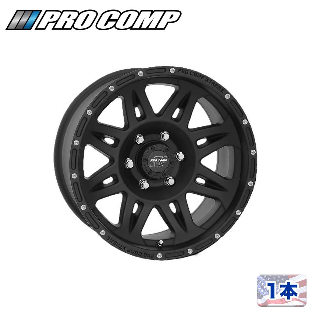 【PRO COMP 正規品】 17インチアルミホイール 1本 PA5 TORQ 17×9J 6H 135 -6 CB87.1 フラットブラック 汎用
