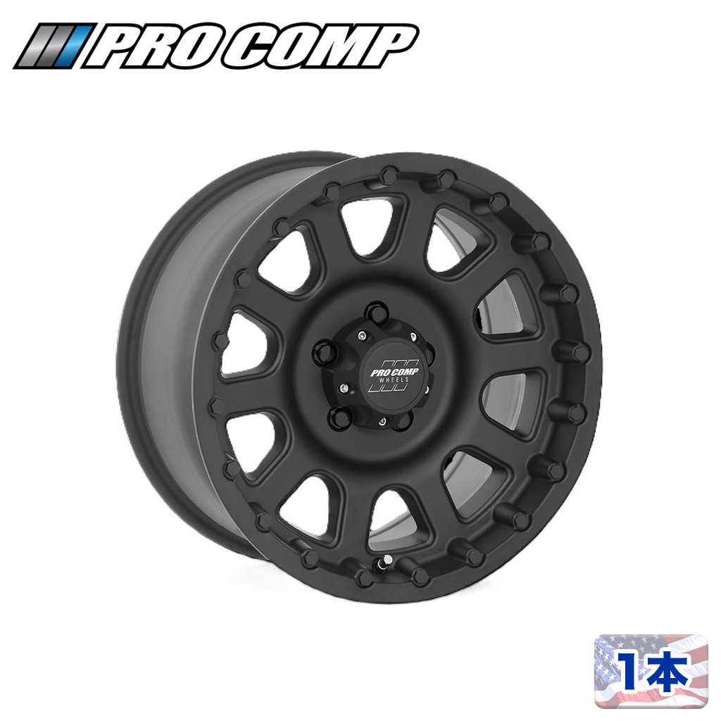 【PRO COMP 正規品】17インチアルミホイール 1本 PA32 BANDIDO17×9J 8H 165.1 -6 CB125.2フラットブラック 汎用|DOLONCO(ドロンコ)