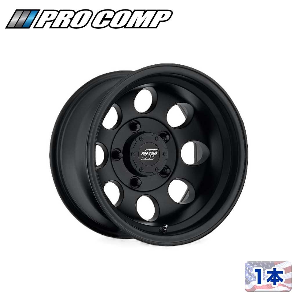【PRO COMP 正規品】16インチアルミホイール 1本 PA69 VINTAGE16&times;8J 8H 165.1 &plusmn;0 CB125.1フラットブラック 汎用｜DOLONCO（ドロンコ）
