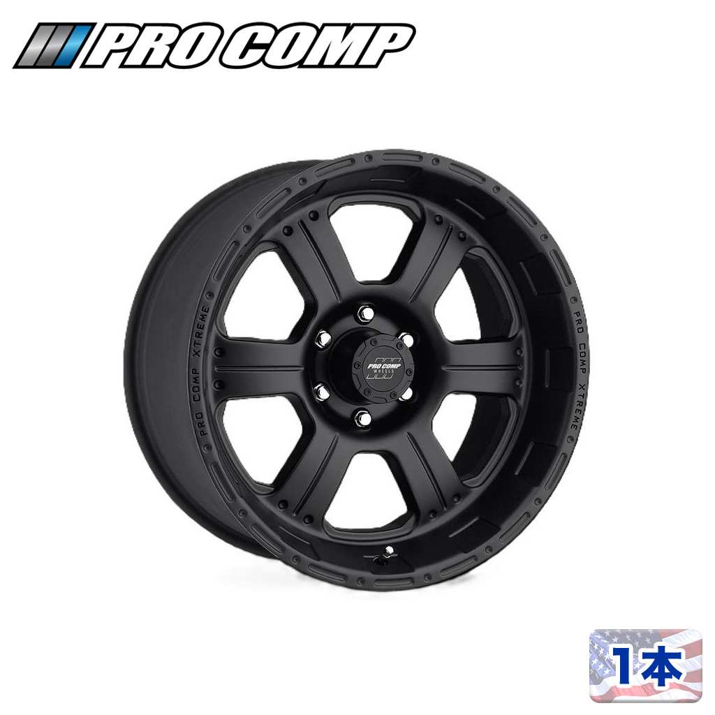 【PRO COMP 正規品】17インチアルミホイール 1本PA89 KORE フラットブラック17&times;8J 5H 127 &plusmn;0 CB78.1Jeep ジープ JK/JLラングラー・JTグラディエーター｜DOLONCO（ドロンコ）