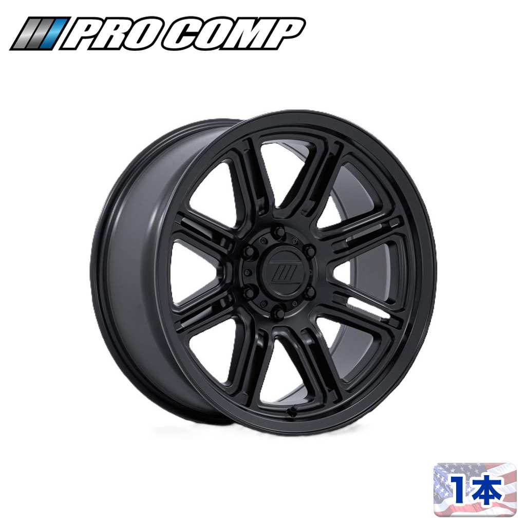 【 PROCOMP 正規品】17インチ アルミホイール 1本PA206 SNARE 17&times;8 5H 127 &plusmn;0 CB71.5MATTE BLACK(マットブラック)汎用/PA206MX17805000｜DOLONCO（ドロンコ）