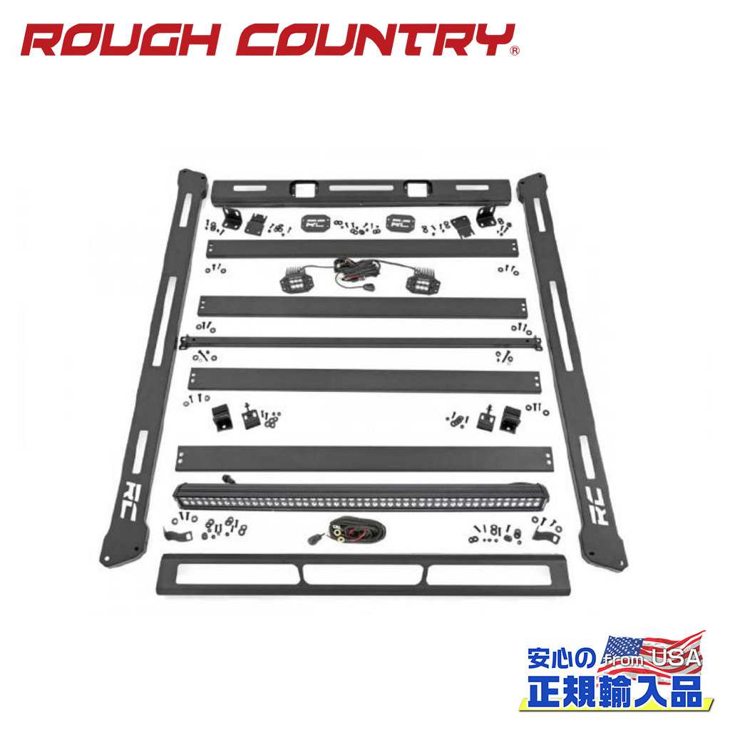 【ROUGH COUNTRY(ラフカントリー)正規輸入総代理店】 ルーフラック LEDライト有り Jeep Wrangler ジープ ラングラー JL 2018年～現行