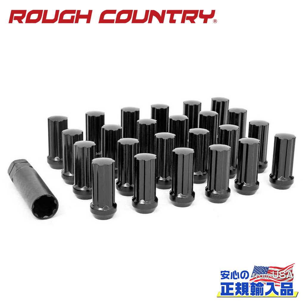 【ROUGH COUNTRY(ラフカントリー)正規輸入総代理店】ラグナットセットブラック M12×1.5 24個 汎用|DOLONCO(ドロンコ)