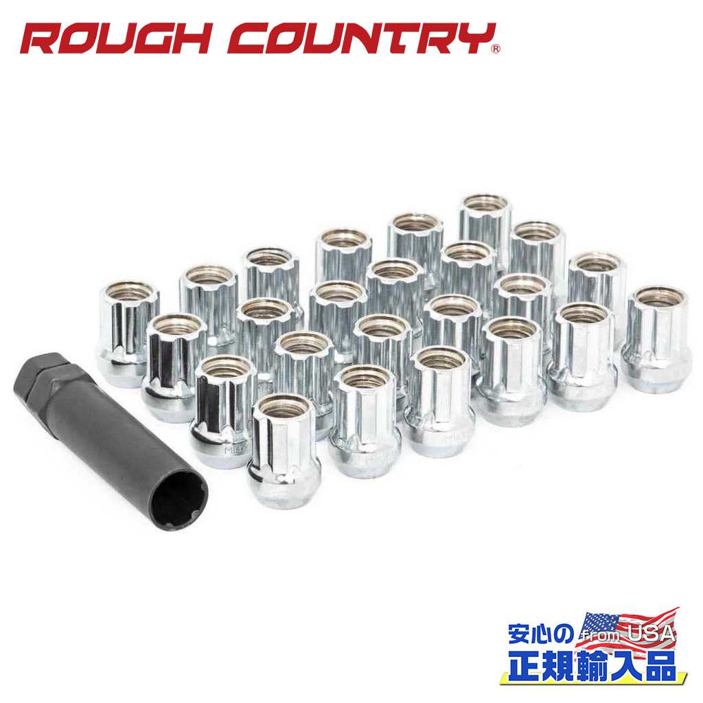 【ROUGH COUNTRY(ラフカントリー)正規輸入総代理店】ラグナットセットクロム M14×1.5 24個 オープンエンド 汎用|DOLONCO(ドロンコ)
