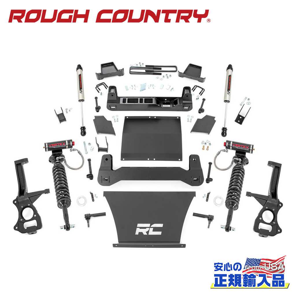 【ROUGH COUNTRY(ラフカントリー)正規輸入総代理店】6インチリフトキット Vertexコイルオーバー・V2モノチューブ・4.3L/5.3L/6.2LGMC シエラ 1500 2WD/4WD2019年~現行|DOLONCO(ドロンコ)