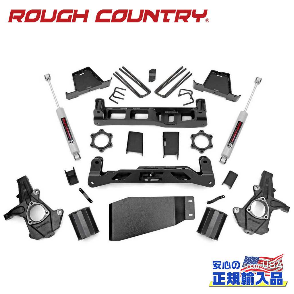 【ROUGH COUNTRY(ラフカントリー)正規輸入総代理店】7.5インチリフトキット ストラットスペーサー・プレミアムN3 シボレー/GMC 1500 4WD 2007年～2013年｜DOLONCO（ドロンコ）