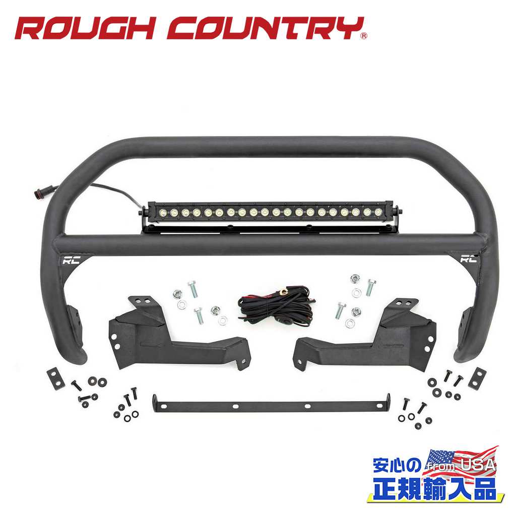 【ROUGH COUNTRY(ラフカントリー)正規代理店】ブルバー/ナッジバー 20インチ LEDライトバー付きブラックシリーズ ホワイトDRL付きFORD フォード ブロンコ スポーツ 4WD2021年~現行|DOLONCO(ドロンコ)