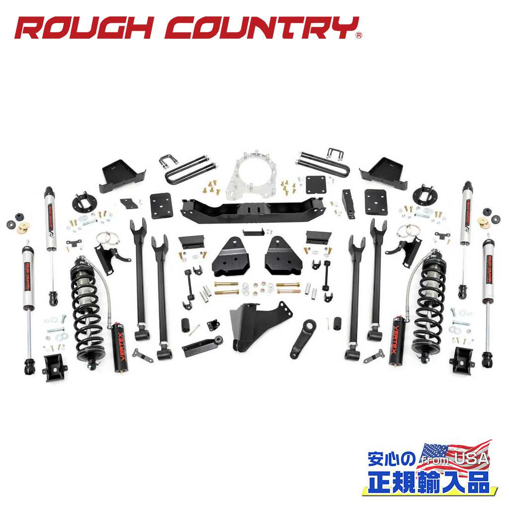【ROUGH COUNTRY(ラフカントリー)】 6インチリフトアップキット/サスキット ディーゼル車 車軸3.5インチ Fドライブシャフトなし V2モノチューブショック付 フォード スーパーデューティー F250/F350 2017年～2022年