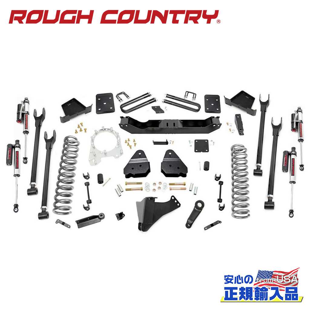 【ROUGH COUNTRY(ラフカントリー)正規輸入総代理店】6インチリフトキット 純正リアスプリング用・車軸直径3.5インチ・Vertexショック・Fシャフト無し FORD フォード F250/F350 4WD 2017年～2022年｜DOLONCO（ドロンコ）