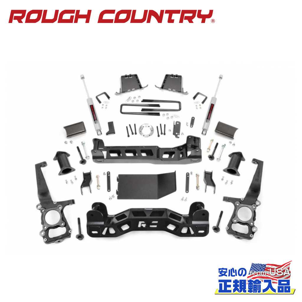 【ROUGH COUNTRY(ラフカントリー)正規輸入総代理店】4インチリフトキット ストラットスペーサー・プレミアムN3 FORD フォード F-150/F150 4WD 2011年～2014年｜DOLONCO（ドロンコ）