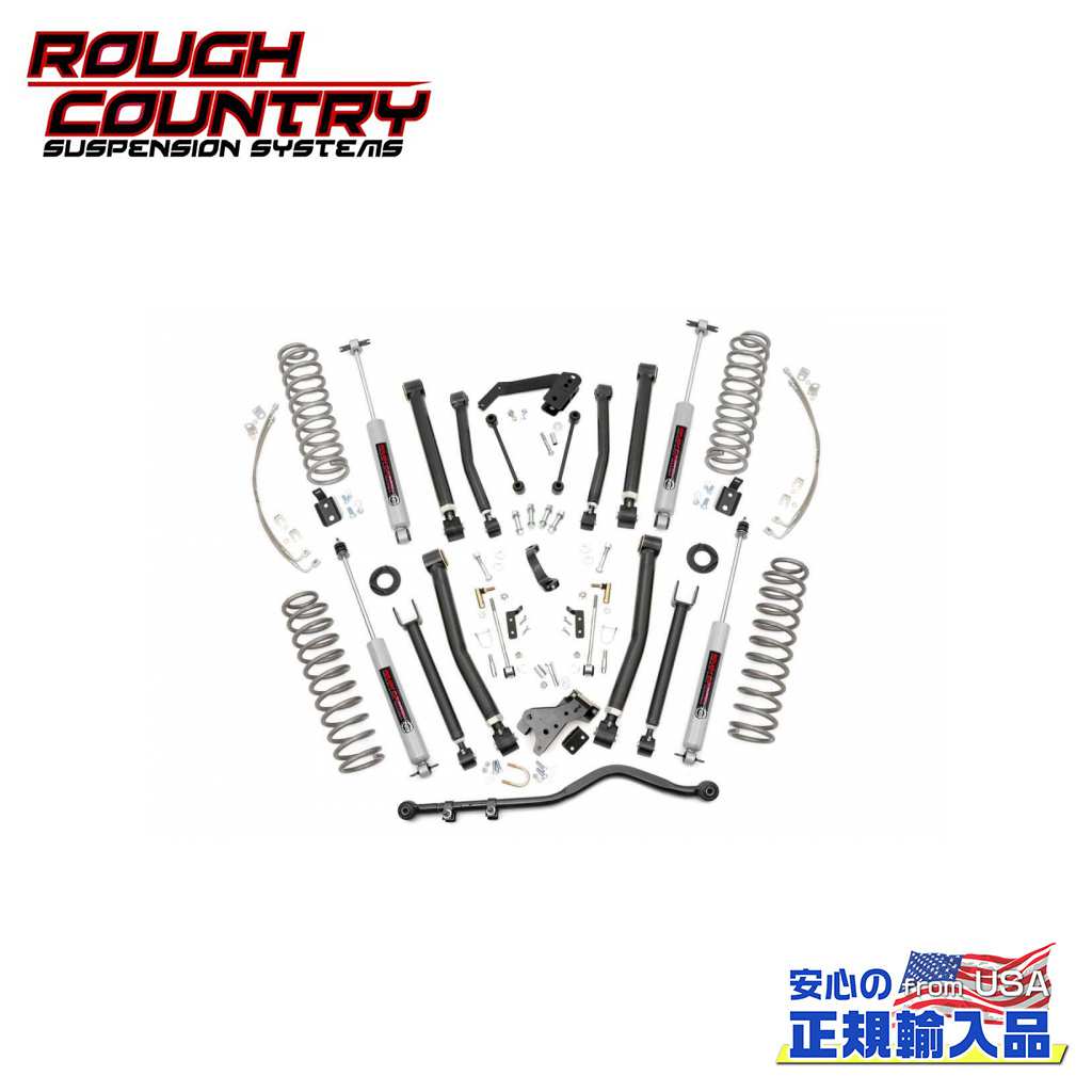 【ROUGH COUNTRY(ラフカントリー)正規輸入総代理店】 6インチ(約 15.2cm)リフトキット/サスキット プレミアムN3ショック付き Jeep Wrangler ジープ ラングラー JK 4ドア用 2007年～2018年