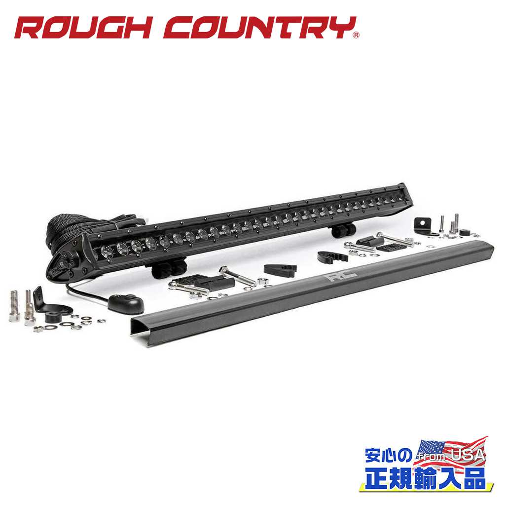 【ROUGH COUNTRY(ラフカントリー)正規代理店】 30インチ 1列 LEDライトバー ブラックシリーズ ストレート 1本 汎用