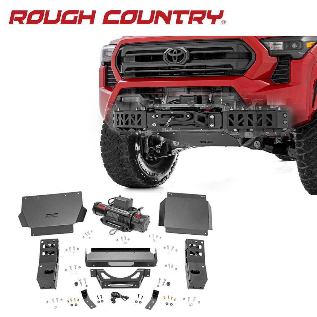 【ROUGH COUNTRY 正規品】 ウインチマウント Pro12000Sウインチ付き USトヨタ タコマ 2024年
