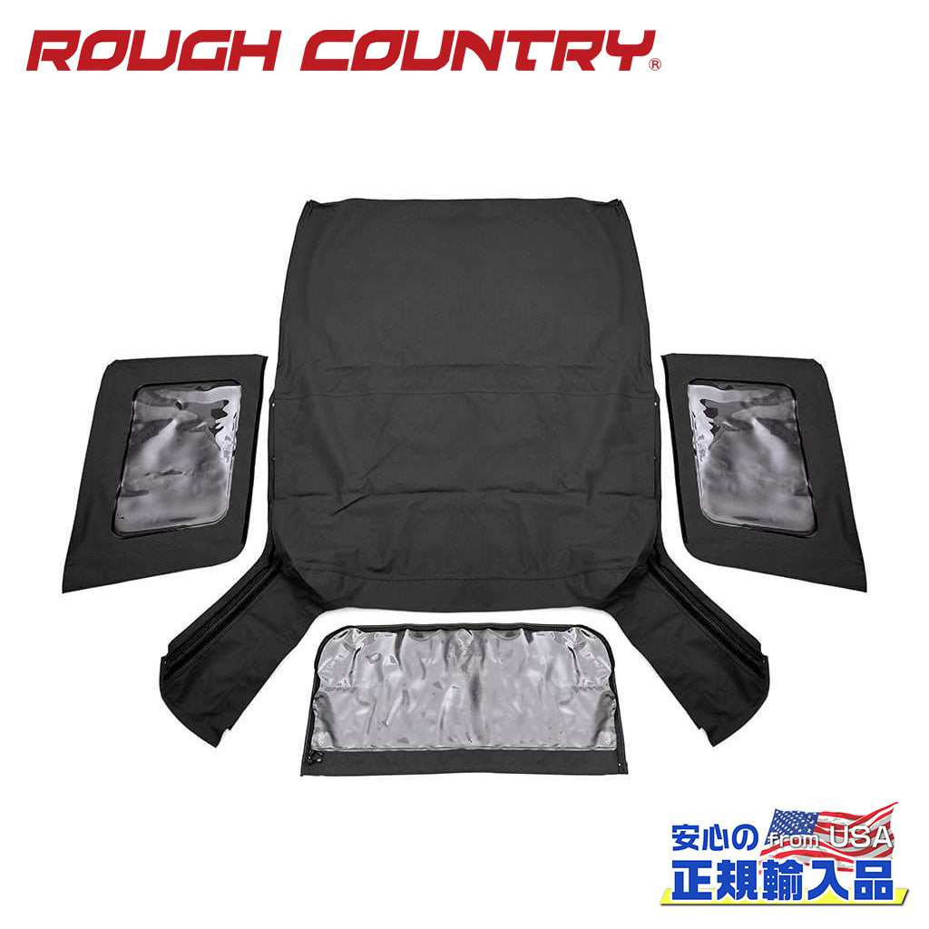 【ROUGH COUNTRY(ラフカントリー)正規代理店】交換用 ソフトトップ 2ドア用・ブラックJeep Wrangler ジープ ラングラー JK 2WD/4WD2007年～2009年｜DOLONCO（ドロンコ）