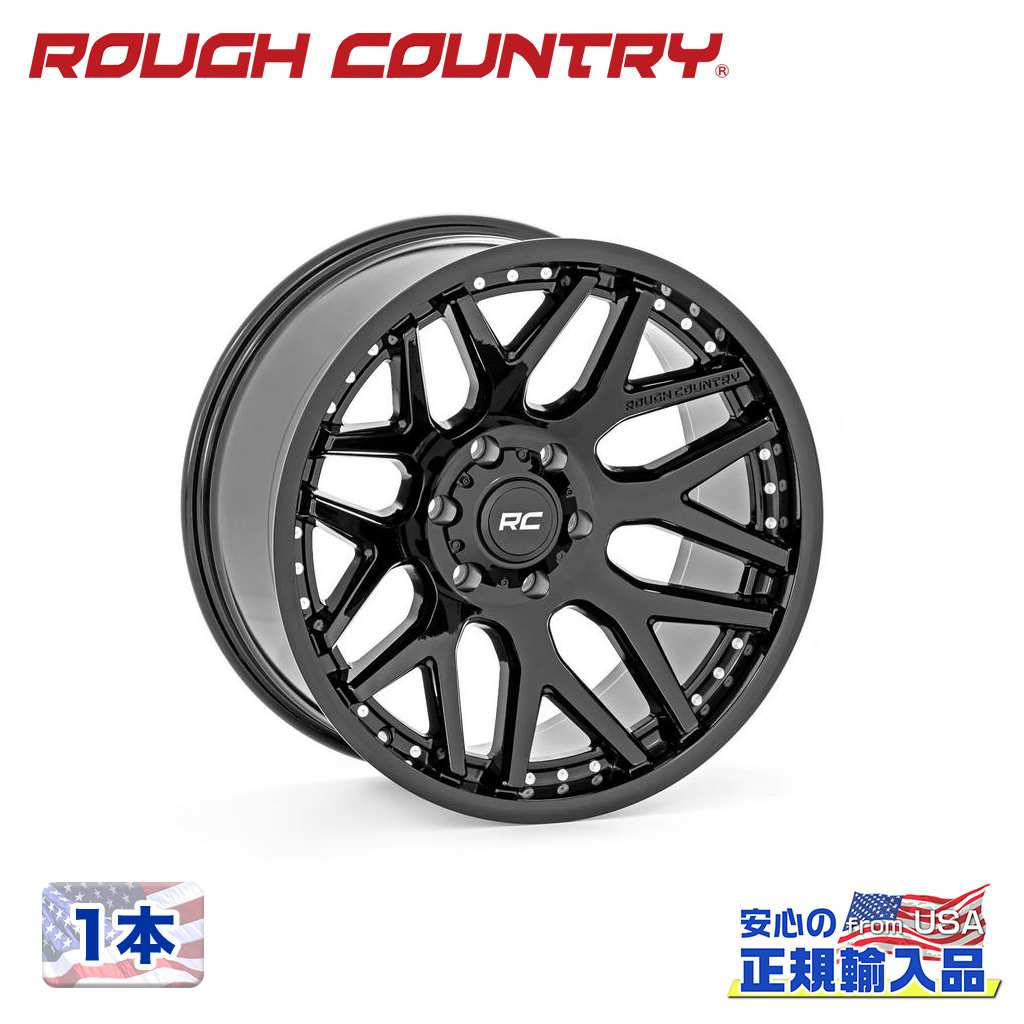 【ROUGH COUNTRY 正規品】20インチアルミホイール 1本 95シリーズ20&times;10J 6H 139.7 -18 CB105.9グロスブラック 汎用｜DOLONCO（ドロンコ）