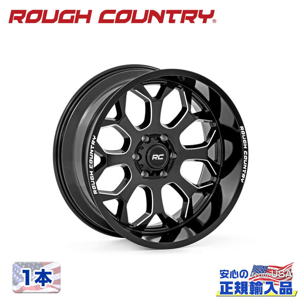 【ROUGH COUNTRY(ラフカントリー)正規代理店】 20インチアルミホイール 1本 96シリーズ ブラックミルド 汎用 20×10J 6H 139.7 -19