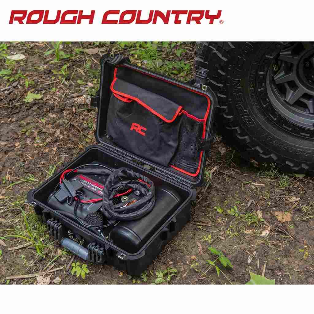 【ROUGH COUNTRY 正規品】ポータブルツインモーター エアコンプレッサー12V 150PSI 6.16CFM 汎用｜DOLONCO（ドロンコ）