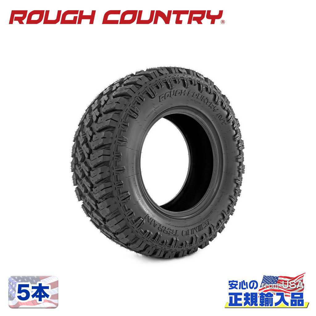 【Rough Country 正規品】 デュアルサイドウォール 18インチタイヤ 5本 295/70R18 ブラックレター ラジアル MT M/T マッドテレーン