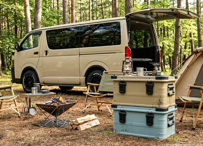 GENERIC OUTDOOR アースカラー アルミコンテナボックス ２９Ｌ ガレージ収納箱 コンテナボックス キャンプギア収納箱 トランクボックス aluminum box アウトドアコンテナボックス スタッキングボックス アウトドアギアボックス 道具箱 工具箱 送料無料 9,798円