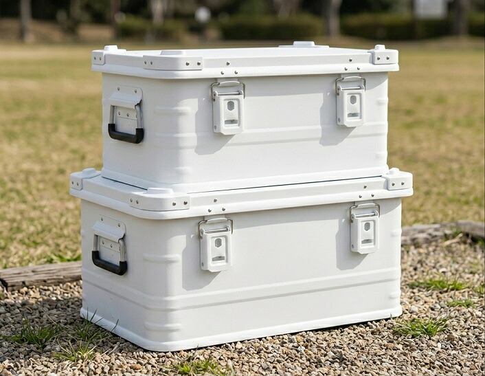 GENERIC OUTDOOR NEW 新色マットホワイト アルミコンテナボックス 30l 50lスタキングアルミコンテナ アウトドア収納ボックス 収納ケース 収納BOX matte white 道具入れ 軽量 コンテナ アウトドア インテリアボックス 車載整頓箱 送料無料