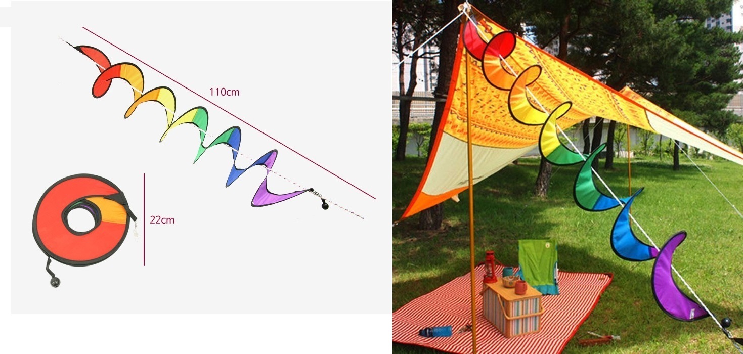 楽天市場 レインボー ウインドスピナー テント飾り付け Camp装飾 定形外郵便で送料無料 ドミノサーフアンドキャンプ