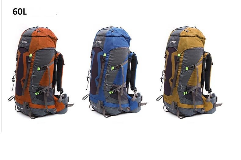 CHANODUG OUTDOOR Large Capacity 60L Backpack Camping Bag Trekking Bag Mountaineering Rucksack Outdoor Rucksack Yellow Blue Red Daybag Waterproof