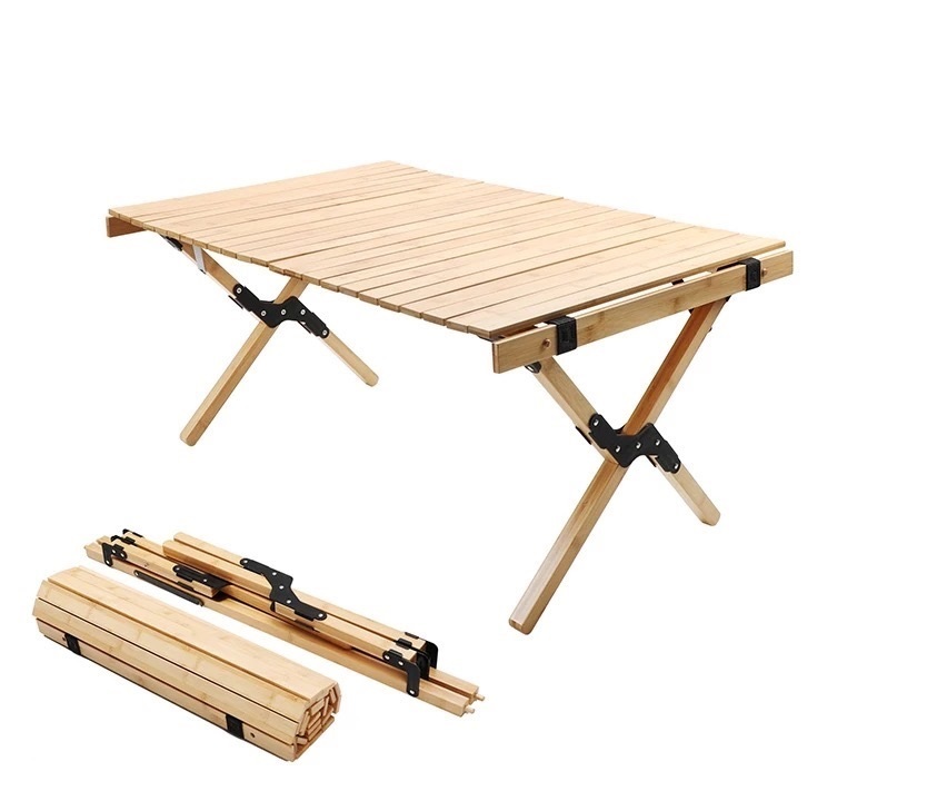 【楽天市場】CHANODUG OUTDOOR ウッドロールテーブル 収納ケース付き ガーデンテーブル キャンプテーブル アウトドアテーブル